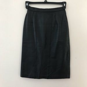 Vintage 90s Leather Straight High Waist Skirt 25”